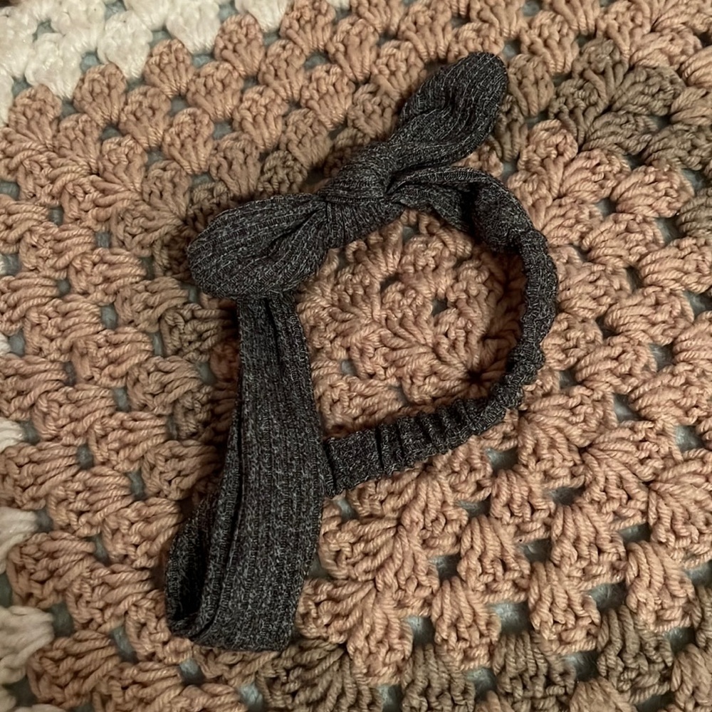 Grey Bow Headband